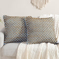 Boho Living Jada Decorative Throw, (2) 20" x 20" Pillow Covers, Light Blue 2 Count