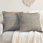 Boho Living Jada Decorative Throw, (2) 20" x 20" Pillow Covers, Light Blue 2 Count