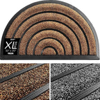 ubdyo Durable Welcome Doormat - Low Pile Front Door Mat Outside Entrance - Muddy Dirt Trapping Welcome Matt Outdoor - Rubber Backing Anti Slip Indoor Doormat Entrance 32'' x 20'', Brown