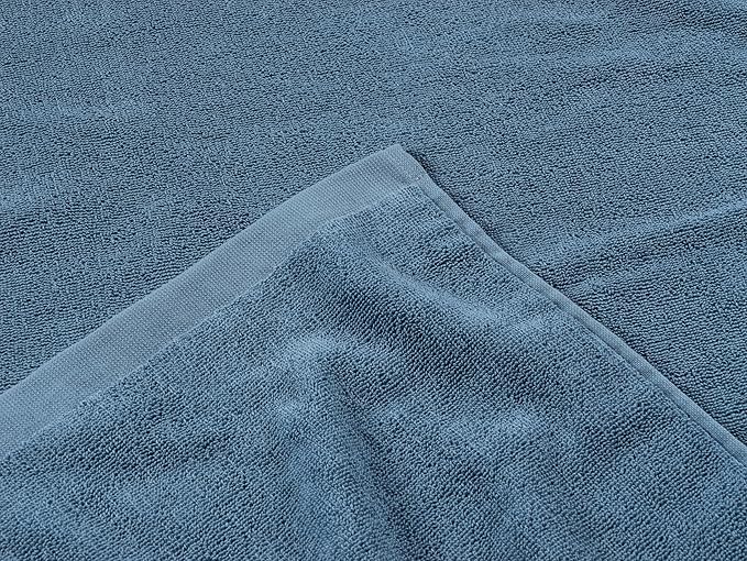 Coyuchi Classic Organic Cotton Terry Bath Mat 19"x 32", Cerulean, Quick-Dry, Highly Absorbent, Soft, Lightweight, 100% GOTS Certified,
