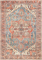 Keen Home Design 9x12 Rug - Machine Washable Area Rug with Non-Slip Backing, Ideal for Living Room, Dining Room, Bedroom - Vintage, Easy Clean, Durable, Low Pile Rug - (9' x 12')
