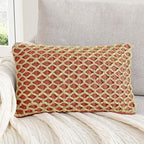 Boho Living Jada Premium Woven Design, Decorative Throw, Living Room Décor, (1) 12" x 20" Pillow Cover, Rust