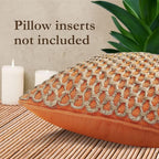 Boho Living Jada Premium Woven Design, Living Room Décor, Decorative Throw, (2) 18" x 18" Pillow Covers, Harvest Orange 2 Count