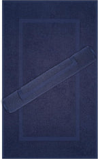 Cotton Paradise 100% Cotton Bath Mats for Bathroom Floor Set of 2 Pack, 20x34 Soft Absorbent Washable Quick Dry Tub Bathmat, Navy Blue Towel Bath Mat