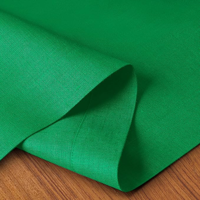 D'Moksha Homes Linen Kelly Green Table Runner 120 Inches Long - 100% Pure Linen Dining Table Runner 14 x 120 Inch for Fall, Autumn and Halloween - Machine Washable