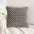 Boho Living Jada Decorative Throw, Includes Accent, Premium Woven Design, Living Room Décor, (1) 20" x 20" Pillow Cover with Insert, Black