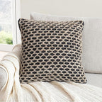 Boho Living Jada Decorative Throw, Includes Accent, Premium Woven Design, Living Room Décor, (1) 20" x 20" Pillow Cover with Insert, Black