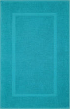 Cotton Paradise 100% Cotton Bath Mats for Bathroom Floor Set of 2 Pack, 20x34 Soft Absorbent Washable Quick Dry Tub Bathmat, Aqua Towel Bath Mat