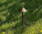 GKOLED Solid Brass Pathway Lights, Low Voltage LED Landscape Path Light, Outdoor Waterproof Accent Lighting, 12V AC/DC, 2700K Warm White, with 3W G4 LED Bulb & Large Rugged Slot Spike, 2 Pack