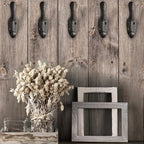 Rustic Cast Iron Coat Hooks (5 Pack) - Wall Mounted Farmhouse Decorative Vintage Hooks for Hanging Coats, Bags, Hats, Towels (Black, Large Spoon)