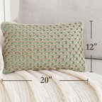 Boho Living Jada Decorative Throw, Includes Accent, Premium Woven Design, Living Room Décor, (1) 12" x 20" Pillow Cover with Insert, Sage Green