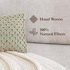 Boho Living Jada Decorative Throw, Includes Accent, Premium Woven Design, Living Room Décor, (1) 12" x 20" Pillow Cover with Insert, Sage Green
