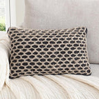 Boho Living Jada Decorative Throw, Includes Accent, Premium Woven Design, Living Room Décor, (1) 12" x 20" Pillow Cover with Insert, Black