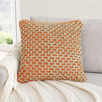 Boho Living Jada Premium Woven Design, Living Room Décor, Decorative Throw, (1) 18" x 18" Pillow Cover with Insert, Harvest Orange