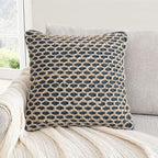 Boho Living Jada Premium Woven Design, Living Room Décor, Decorative Throw, (1) 18" x 18" Pillow Cover with Insert, Indigo