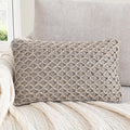 Boho Living Jada Decorative Throw, Includes Accent, Premium Woven Design, Living Room Décor, (1) 12" x 20" Pillow Cover with Insert, Grey