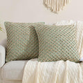 Boho Living 18x18 Sage Green Throw Pillow Covers Pillow Insert not Included - Boho Pillow Covers Only, Pack of 2
