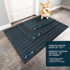 ubdyo Extra Durable Door Mat - Dirt Trapping Outdoor Welcome Mats - Non-Slip Outdoor Indoor Entrance - Low Profile Front Doormat (36" x 24", Bright Blue)