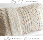 BlissBlush Large Body Pillow Cover for Bed 20x54 Boho Accent Oversized Long Pillowcase for Bedroom Neutral White Decorative Cushion Farmhouse Home Décor (Cover ONLY, Pack of 1)