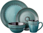 American Atelier 6588-16rb 16 Piece Delilah Round Dinnerware Set, Green