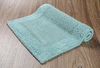 Savi Home Bath Mat Rug 17x24 Aqua Blue, 100% Pure Cotton, Super Soft Bath Rug, Plush & Absorbent, Hand Tufted Heavy Weight Construction, Full Reversible Step Out Rugs
