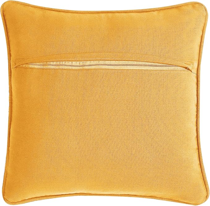 Boho Living Jada Premium Woven Design, Living Room Décor, Decorative Throw, (1) 20" x 20" Pillow Cover with Insert, Mustard Yellow