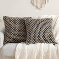 Boho Living Jada Decorative Throw, Includes Accent, Premium Woven Design, Living Room Décor, (2) 20" x 20" Pillow Cover with Insert, Black