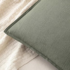 MIULEE Decorative Linen Pillow Covers 24x24 Inch Olive Green Boho Farmhouse Neutral Couch Throw Pillows for Bed Pack of 2 Accent Outdoor Pillowcase Modern Sofa Cushion Livingroom Home Decor