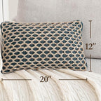 Boho Living Jada Decorative Throw, Includes Accent, Premium Woven Design, Living Room Décor, (1) 12" x 20" Pillow Cover with Insert, Indigo