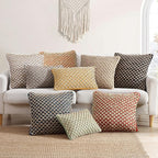 Boho Living 18x18 Beige Throw Pillow Covers Pillow Insert not Included - Boho Pillow Covers Only, Pack of 2