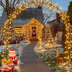 String Lights Outdoor & Indoor, 2Pack 600 LED Christmas Lights, 210ft Plug-in Waterproof Twinkle Light with 8 Modes for Xmas Tree Halloween Wedding Party Garden Patio Decorations(Warm White)