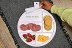 Mud Pie Melamine Charcuterie Board; board 15" x 13" dia | tongs 5 3/4"