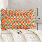 Boho Living Jada Premium Woven Design, Living Room Décor, Decorative Throw, (1) 12" x 20" Pillow Cover, Harvest Orange