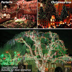 KNONEW 403ft 1000 LED Christmas String Lights Outdoor 8 Modes & Timer Fairy Light Plug in Waterproof Outside Lights for Xmas Yard Tree Wedding Party Holiday Decorations (Red and Green)