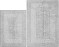 Bathroom Rugs Set 2 Piece Light Grey Cotton Tufted Reversible Washable Bath Mats for Bathroom Floor| Quick Dry Bathroom Mat for Tub Spa Shower Toilet| Entry Way Door Mats|21x32 & 17x24 Inches