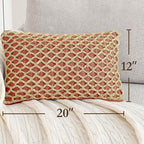 Boho Living Jada Premium Woven Design, Decorative Throw, Living Room Décor, (1) 12" x 20" Pillow Cover, Rust