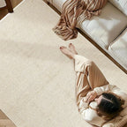 Bedding Craft Jute Cotton Matty Area Rug for Living Room 36x60 Inch - Natural - Machine Washable 3x5 Feet Rugs - 70% Jute and 30% Cotton