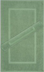 Cotton Paradise 100% Cotton Bath Mats for Bathroom Floor Set of 2 Pack, 20x34 Soft Absorbent Washable Quick Dry Tub Bathmat, Sage Green Towel Bath Mat