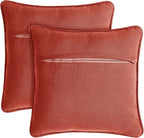 Boho Living Jada Premium Woven Design, Decorative Throw, Living Room Décor, (2) 20" x 20" Pillow Covers, Rust 2 Count