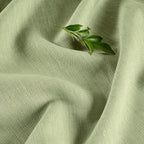 Solino Home Linen Table Runner 120 Inches Long - Athena, 100% Pure Linen Chambray Olive Table Runner 14 x 120 Inch for Dining, Fall, Autumn, Thanksgiving