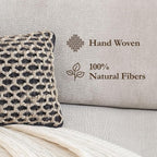 Boho Living Jada Premium Woven Design, Living Room Décor, Decorative Throw, (1) 12" x 20" Pillow Cover, Black