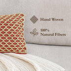 Boho Living Jada Premium Woven Design, Decorative Throw, Living Room Décor, (1) 12" x 20" Pillow Cover, Rust
