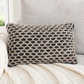 Boho Living Jada Premium Woven Design, Living Room Décor, Decorative Throw, (1) 12" x 20" Pillow Cover, Black