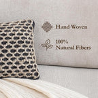 Boho Living Jada Decorative Throw, Includes Accent, Premium Woven Design, Living Room Décor, (1) 12" x 20" Pillow Cover with Insert, Black
