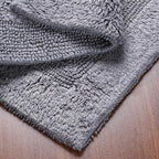 Savi Home Bath Mat Rug 17x24 Charcoal Grey, 100% Pure Cotton, Super Soft Bath Rug, Plush & Absorbent, Hand Tufted Heavy Weight Construction, Full Reversible Step Out Rugs