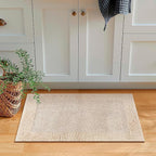 Savi Home Bath Mat Rug 17x24 Linen, 100% Pure Cotton, Super Soft Bath Rug, Plush & Absorbent, Hand Tufted Heavy Weight Construction, Full Reversible Step Out Rugs