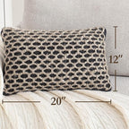 Boho Living Jada Premium Woven Design, Living Room Décor, Decorative Throw, (1) 12" x 20" Pillow Cover, Black