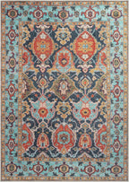 Keen Home Design 8x10 Rug - Machine Washable Area Rug with Non-Slip Backing, Ideal for Living Room, Dining Room, Bedroom - Vintage, Easy Clean, Durable, Low Pile Rug - (8' x 10')
