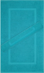 Cotton Paradise 100% Cotton Bath Mats for Bathroom Floor Set of 2 Pack, 20x34 Soft Absorbent Washable Quick Dry Tub Bathmat, Aqua Towel Bath Mat