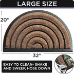 ubdyo Durable Welcome Doormat - Low Pile Front Door Mat Outside Entrance - Muddy Dirt Trapping Welcome Matt Outdoor - Rubber Backing Anti Slip Indoor Doormat Entrance 32'' x 20'', Brown
